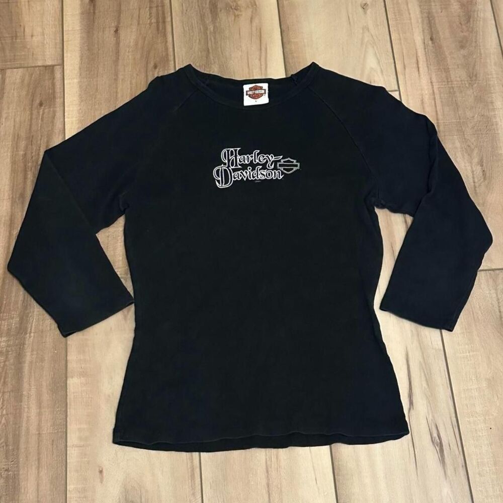 Vintage Y2K Harley Davidson Baby Tee Shirt 2000 Holoubek Made in USA L